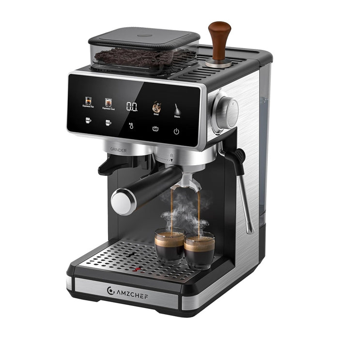 AMZCHEF CE-CM5560-SV Кафемашина с бутало (сребриста)