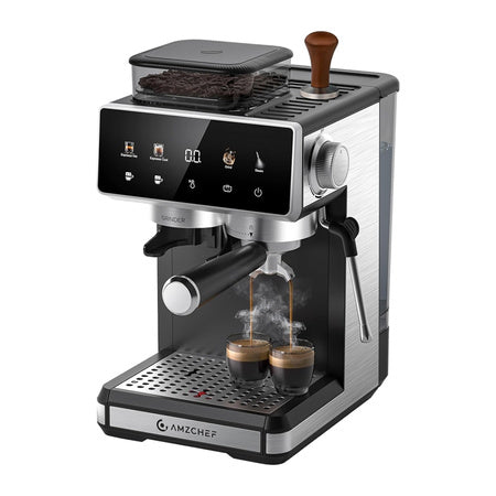 AMZCHEF CE-CM5560-SV Кафемашина с бутало (сребриста)