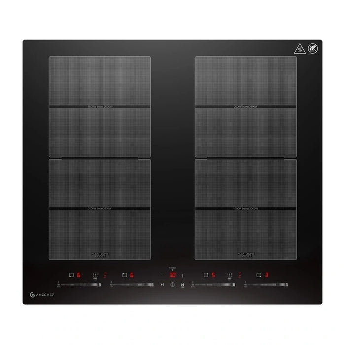 Индукционен котлон AMZCHEF CE-FS-I74S-FFDD10, 4 зони