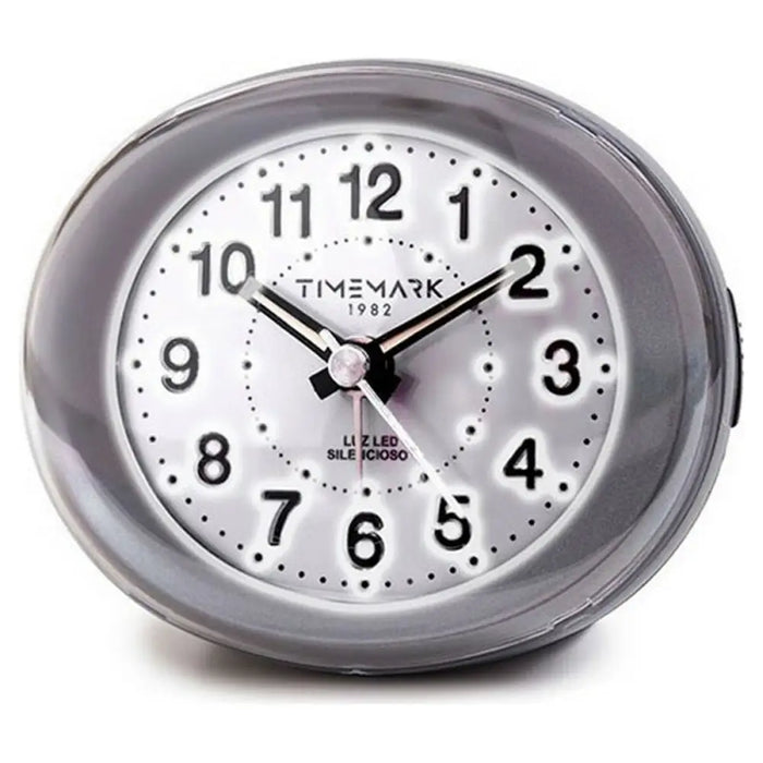 Аналогов будилник Timemark Сив LED Светлина Тих Snooze