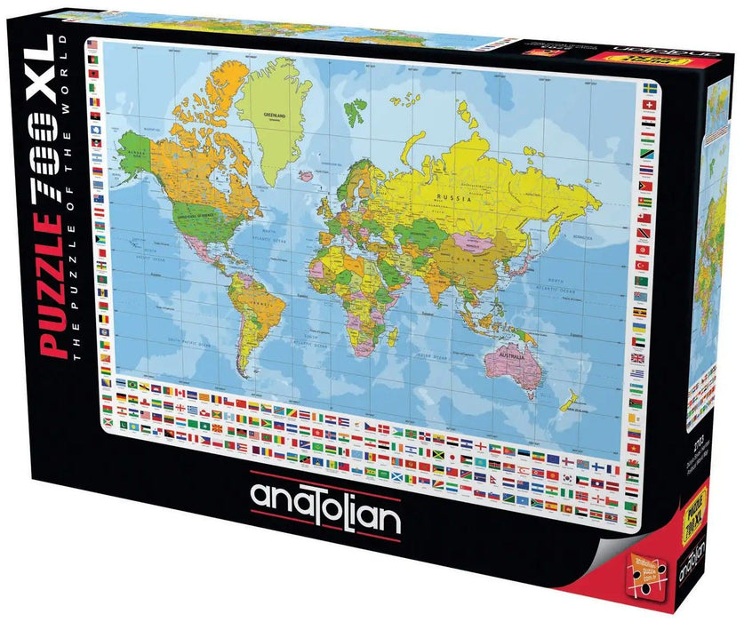 Пъзел Anatolian от 700 XL части - Политическа карта на света