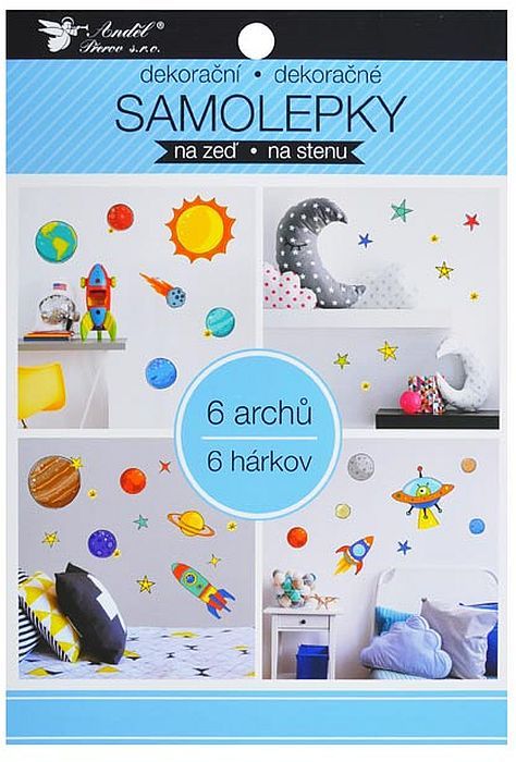 Стикери за стена Andel Prerov - Космос, 6 листа