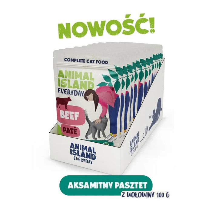 Пастет от говеждо месо ANIMAL ISLAND - мокра храна за котки - 12x100 г