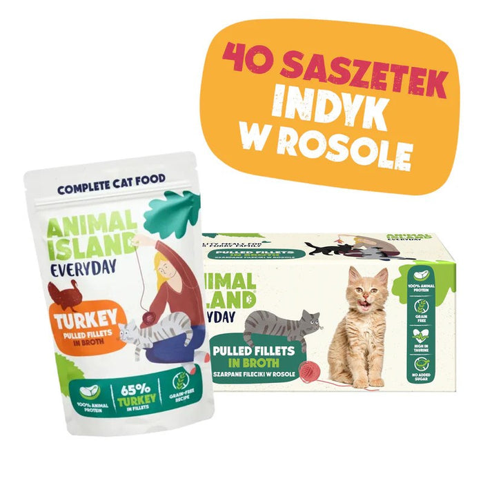 ANIMAL ISLAND Пуйка в бульон - мокра храна за котки - 40x85 г