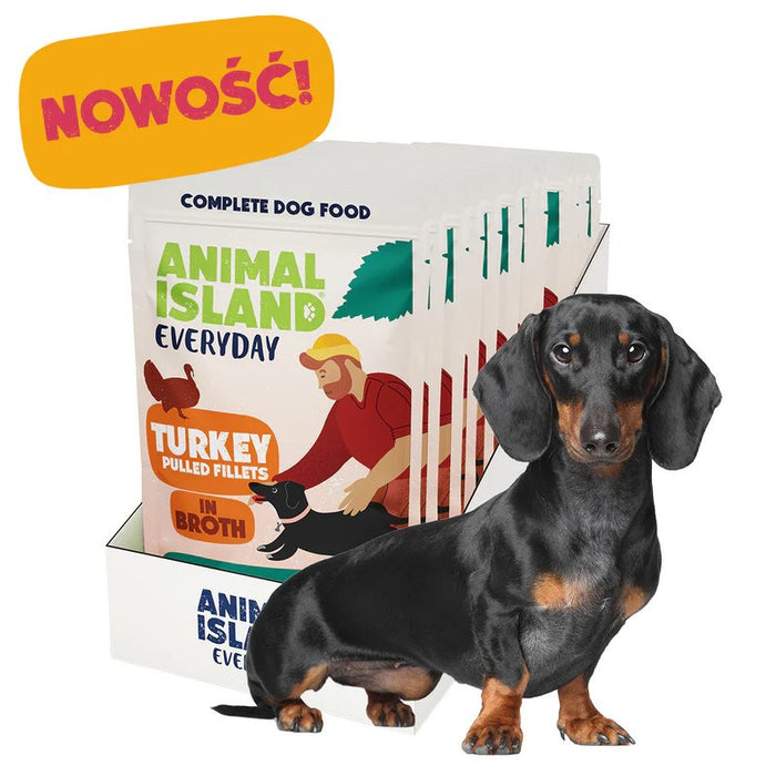 ANIMAL ISLAND Пуешки филета в бульон - мокра храна за кучета - 10x150 г