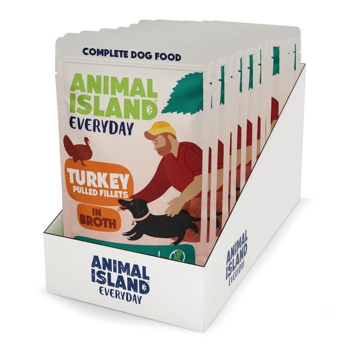 ANIMAL ISLAND Пуешки филета в бульон - мокра храна за кучета - 10x150 г