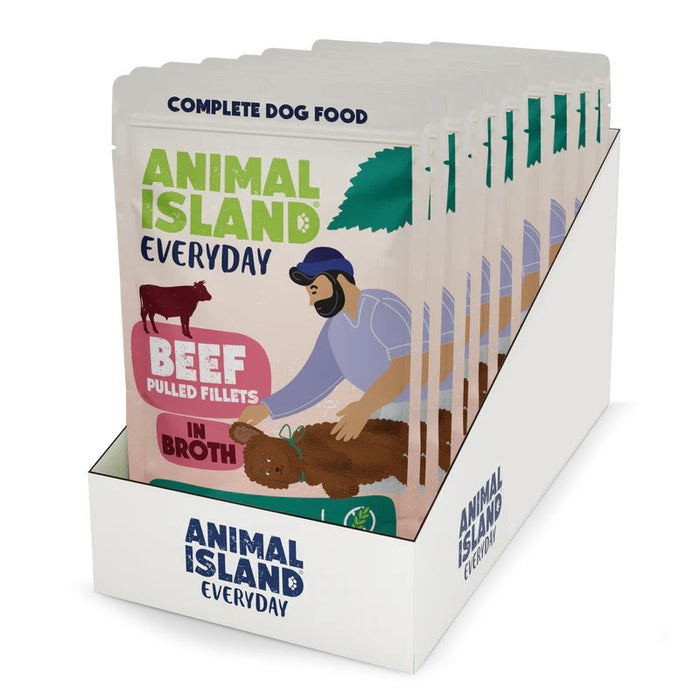 ANIMAL ISLAND Телешки филета в бульон - мокра храна за кучета - 10x150 г