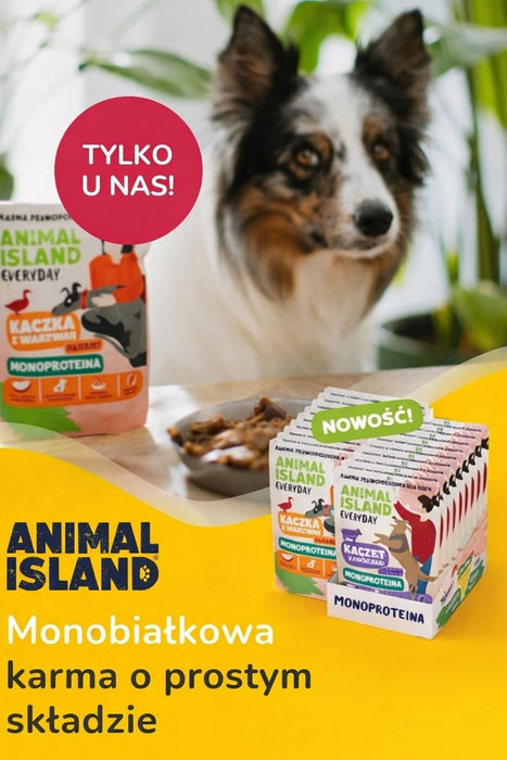 ANIMAL ISLAND Everyday Monoprotein Телешко/Патешко - мокра храна за кучета - 9x300 г
