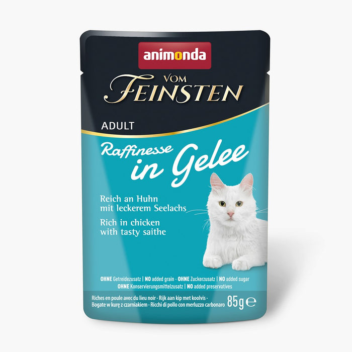 ANIMONDA Vom Feinsten Adult Raffinesse in Jelly rich in Chicken with Black Pollock - мокра храна за котки - 85g