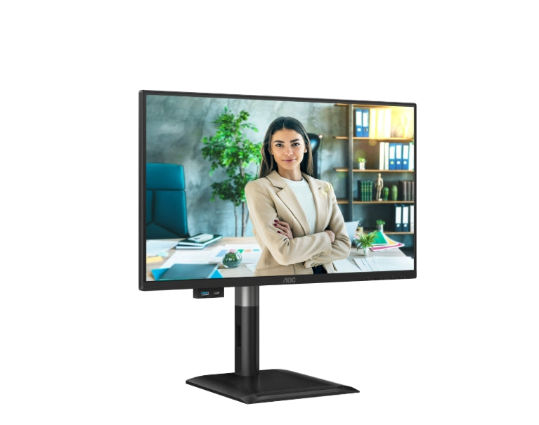 AOC 24P4CV, 23.8" IPS WLED, 1920x1080@120Hz, 4ms GtG, 300cd m/2, 1500:1, 50M:1 DCR, Adaptive Sync, FlickerFree, Anti-Blue Light, 2Wx2, Наклон, Регулиране на височината, Завъртане, Въртене, HDMI, DP, USB хъб, RJ45