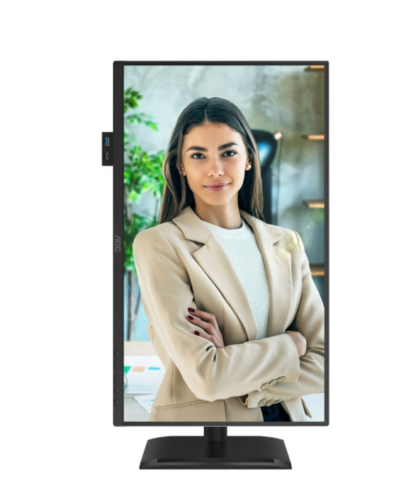AOC 24P4U, 23.8" IPS WLED, 1920x1080@120Hz, 4ms GtG, 300cd m/2, 1500:1, 20M:1, Adaptive Sync, Anti Blue Light, FlickerFree, 2Wx2, Наклон, Регулиране на височината, Завъртане, Въртене, D-SUB, HDMI, DP, USB хъб