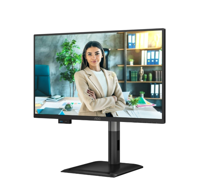 AOC 24P4U, 23.8" IPS WLED, 1920x1080@120Hz, 4ms GtG, 300cd m/2, 1500:1, 20M:1, Adaptive Sync, Anti Blue Light, FlickerFree, 2Wx2, Наклон, Регулиране на височината, Завъртане, Въртене, D-SUB, HDMI, DP, USB хъб
