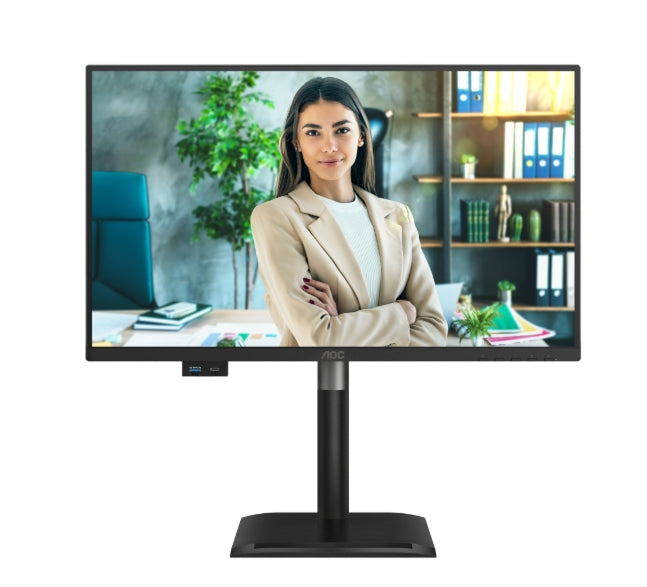 AOC 24P4U, 23.8" IPS WLED, 1920x1080@120Hz, 4ms GtG, 300cd m/2, 1500:1, 20M:1, Adaptive Sync, Anti Blue Light, FlickerFree, 2Wx2, Наклон, Регулиране на височината, Завъртане, Въртене, D-SUB, HDMI, DP, USB хъб