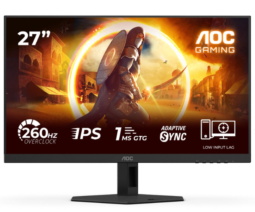 AOC 27G4ZRE, 27" Fast IPS WLED, 1920x1080@260Hz (OC, Native 240Hz), 1ms GtG, 0.3ms MPRT, 300cd m/2, 1000:1, Adaptive Sync, FlickerFree, Anti Blue Light, Tilt, 2xHDMI, DP