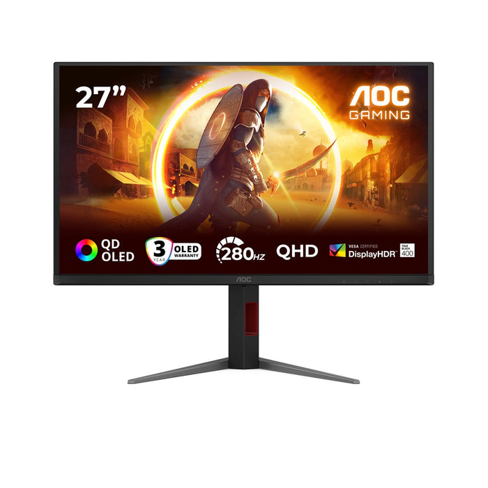 AOC G4 Q27G4ZD компютърен монитор 68.6 см (27") 2560 x 1440 пиксела Quad HD QD-OLED Черен, Червен