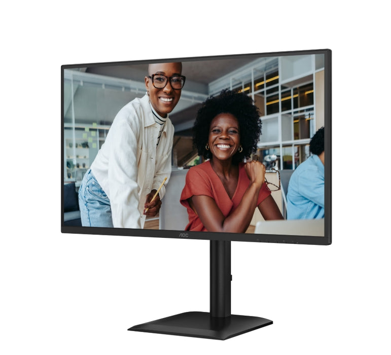 AOC Q27E4U, 27" IPS WLED, 2560x1440@120Hz, 4ms GtG, 350cd m/2, 1500:1, 20M:1 DCR, Adaptive Sync, FlickerFree, Anti Blue Light, 2Wx2, Наклон, Регулиране на височината, Завъртане, Въртене, HDMI, DP, USB хъб