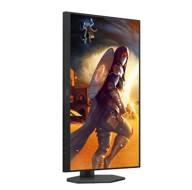 AOC Q27G4SRU, 27" Fast IPS WLED, 2560x1440@320Hz, 1ms GtG, 0.3ms MPRT, 450cd m2, 1000:1, Adaptive Sync, FlickerFree, Low Blue Light, 2Wx2, Наклон, Регулиране на височината, Завъртане, Въртене, 2xHDMI, DP, USB хъб