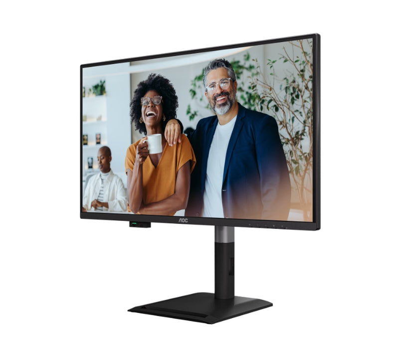 AOC Q27P4CV, 27" IPS WLED, 2560x1440@120Hz, 4ms GtG, 350cd m/2, 1500:1, 50M:1 DCR, Adaptive Sync, FlickerFree, Anti-Blue Light, 2Wx2, Наклон, Регулиране на височината, Завъртане, Въртене, HDMI, DP, USB хъб, RJ45