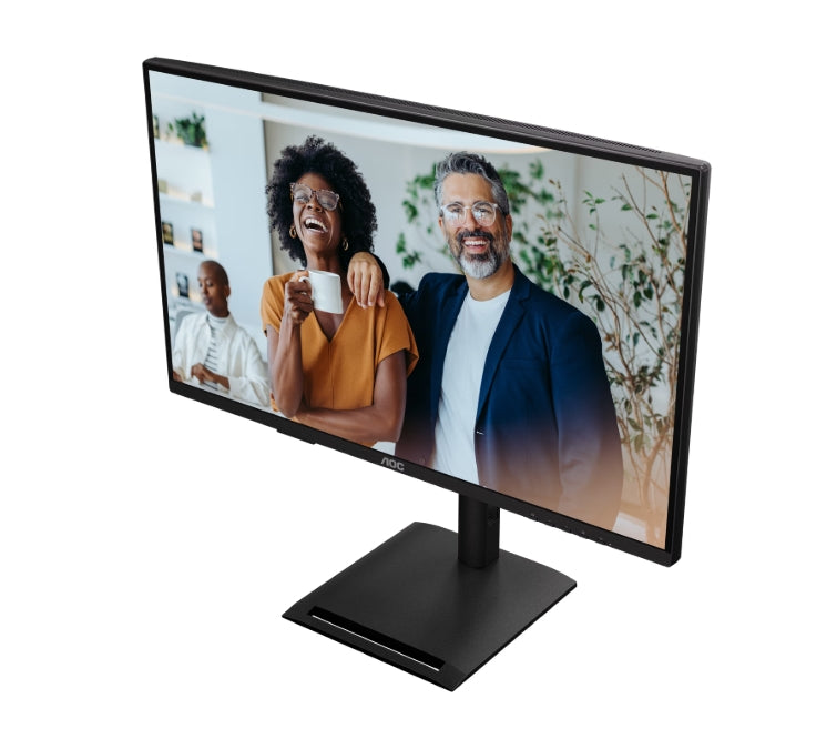 AOC Q27P4CV, 27" IPS WLED, 2560x1440@120Hz, 4ms GtG, 350cd m/2, 1500:1, 50M:1 DCR, Adaptive Sync, FlickerFree, Anti-Blue Light, 2Wx2, Наклон, Регулиране на височината, Завъртане, Въртене, HDMI, DP, USB хъб, RJ45
