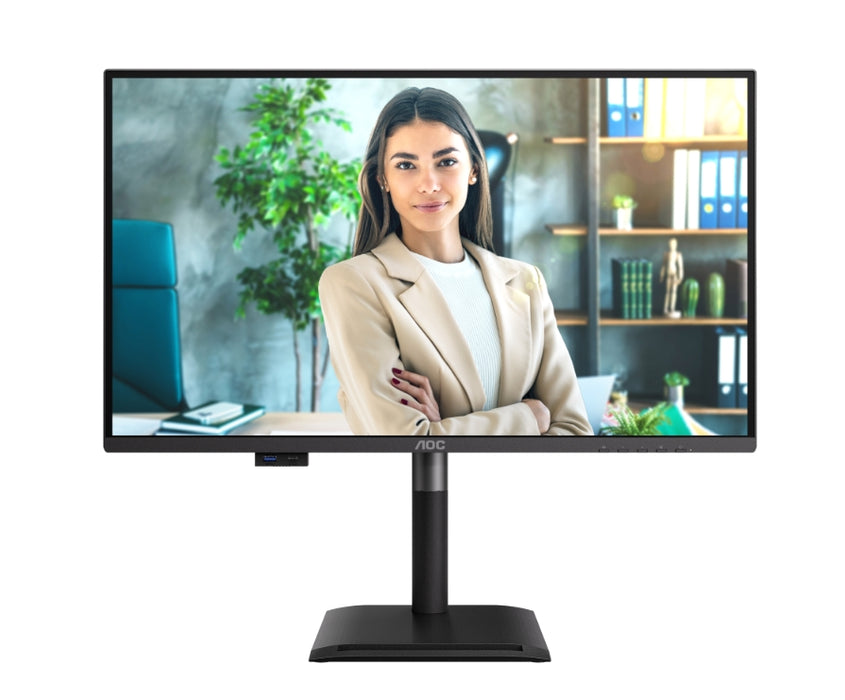 AOC Q27P4U, 27" IPS WLED, 2560x1440@120Hz, 4ms GtG, 350cd m2, 1500:1, DCR 50M:1, Adaptive Sync, FlickerFree, Anti Blue Light, 2Wx2, Наклон, Регулиране на височината, Завъртане, Въртене, 2xHDMI, DP, USB хъб