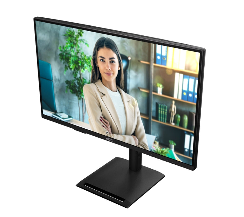 AOC Q27P4U, 27" IPS WLED, 2560x1440@120Hz, 4ms GtG, 350cd m2, 1500:1, DCR 50M:1, Adaptive Sync, FlickerFree, Anti Blue Light, 2Wx2, Наклон, Регулиране на височината, Завъртане, Въртене, 2xHDMI, DP, USB хъб