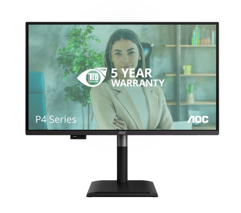 AOC Q27P4U, 27" IPS WLED, 2560x1440@120Hz, 4ms GtG, 350cd m2, 1500:1, DCR 50M:1, Adaptive Sync, FlickerFree, Anti Blue Light, 2Wx2, Наклон, Регулиране на височината, Завъртане, Въртене, 2xHDMI, DP, USB хъб