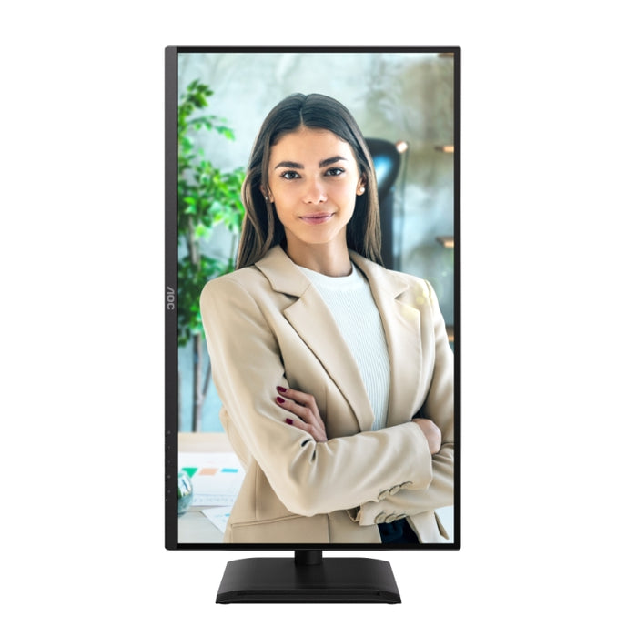 AOC Q27P4U, 27" IPS WLED, 2560x1440@120Hz, 4ms GtG, 350cd m2, 1500:1, DCR 50M:1, Adaptive Sync, FlickerFree, Anti Blue Light, 2Wx2, Наклон, Регулиране на височината, Завъртане, Въртене, 2xHDMI, DP, USB хъб