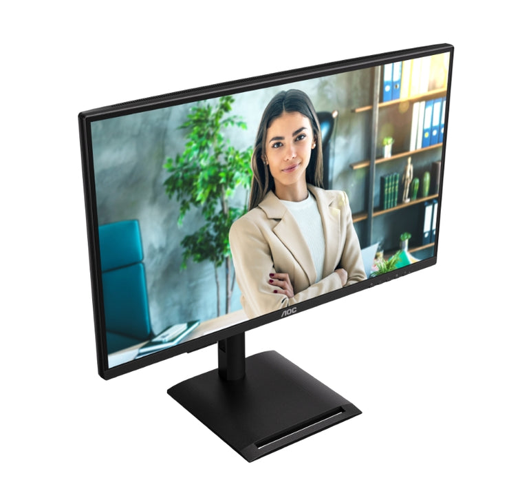 AOC Q27P4U, 27" IPS WLED, 2560x1440@120Hz, 4ms GtG, 350cd m2, 1500:1, DCR 50M:1, Adaptive Sync, FlickerFree, Anti Blue Light, 2Wx2, Наклон, Регулиране на височината, Завъртане, Въртене, 2xHDMI, DP, USB хъб