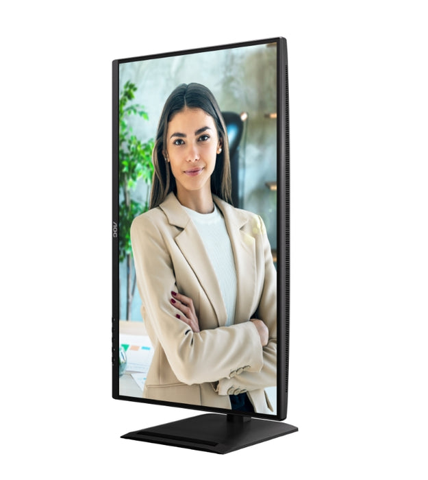 AOC Q27P4U, 27" IPS WLED, 2560x1440@120Hz, 4ms GtG, 350cd m2, 1500:1, DCR 50M:1, Adaptive Sync, FlickerFree, Anti Blue Light, 2Wx2, Наклон, Регулиране на височината, Завъртане, Въртене, 2xHDMI, DP, USB хъб