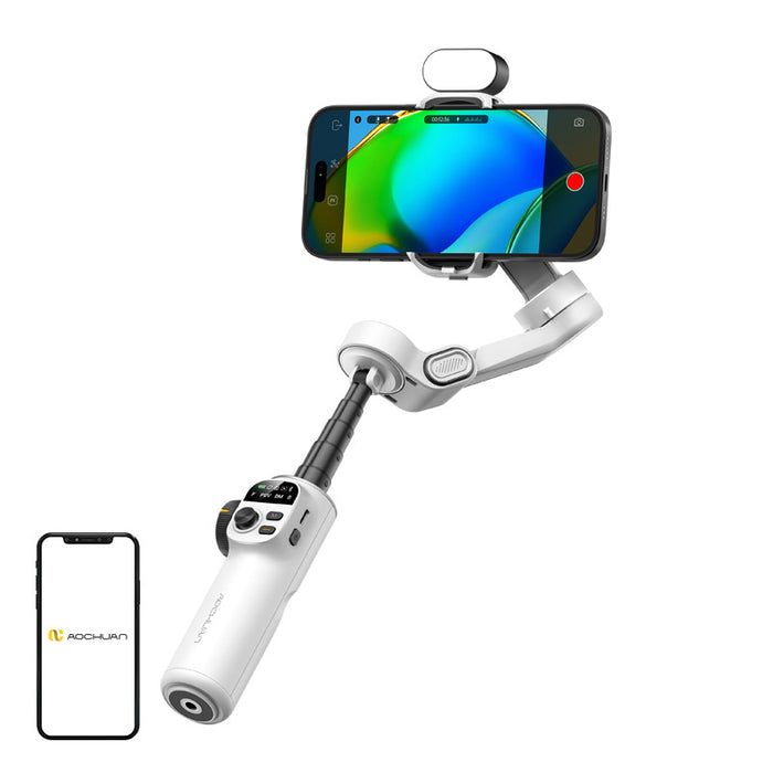 AOCHUAN X2 Gimbal с RGB осветление (бял)