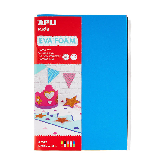 Гума Ева Apli Kids A4 Бял Жълт Многоцветен Гума Ева (10 броя)