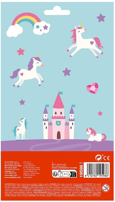 Обемни стикери Apli Kids - Еднорози, 32 броя