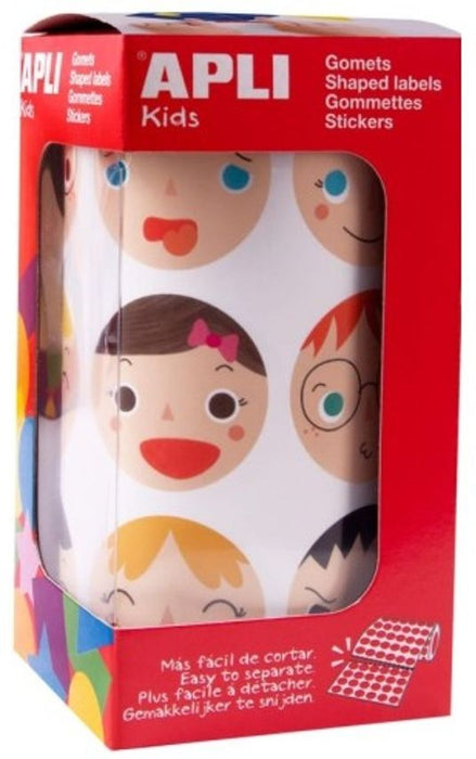 Ролка самозалепващи стикери Apli Kids - Емоциите, 360 броя