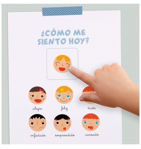 Ролка самозалепващи стикери Apli Kids - Емоциите, 360 броя