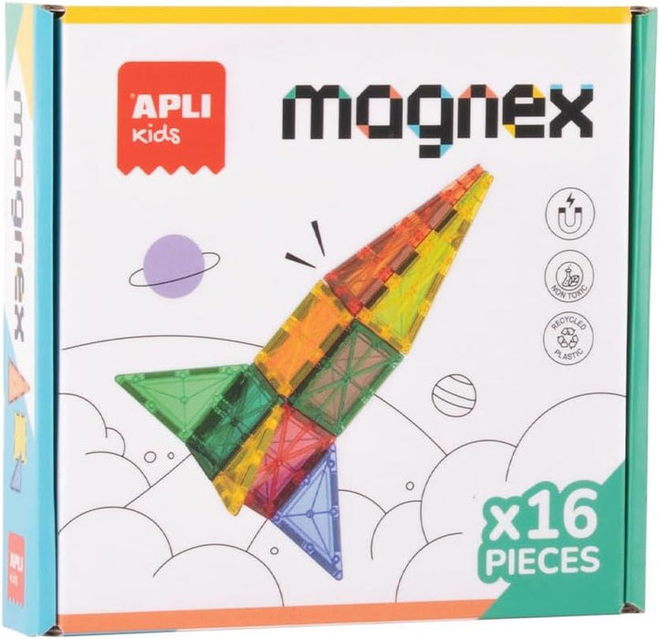 Конструктор Apli Kids - С прозрачни магнитни плочки, 16 части