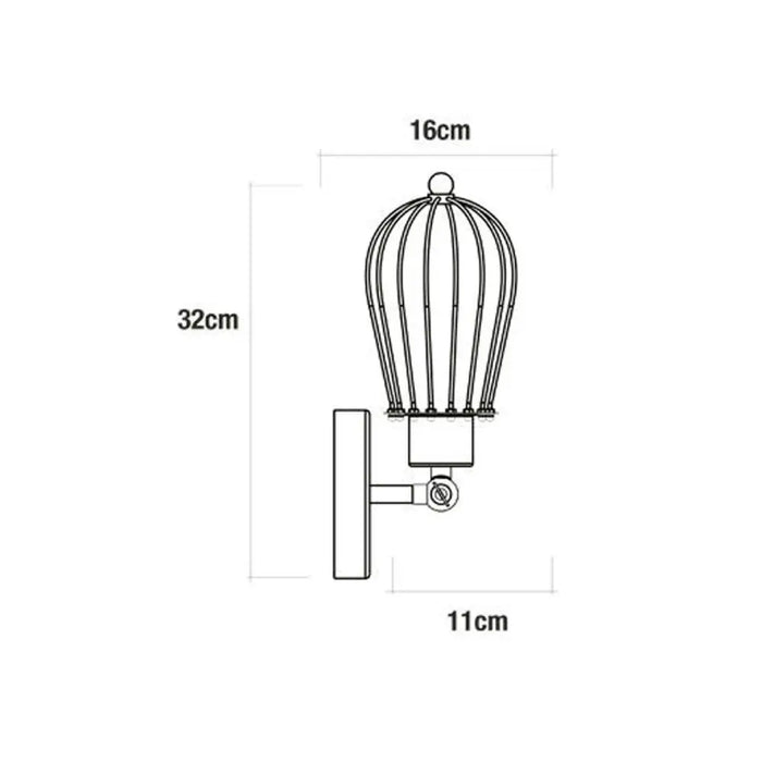 Аплик за стена EDM 32105 Черен 60 W Vintage 220-240 V 11 x