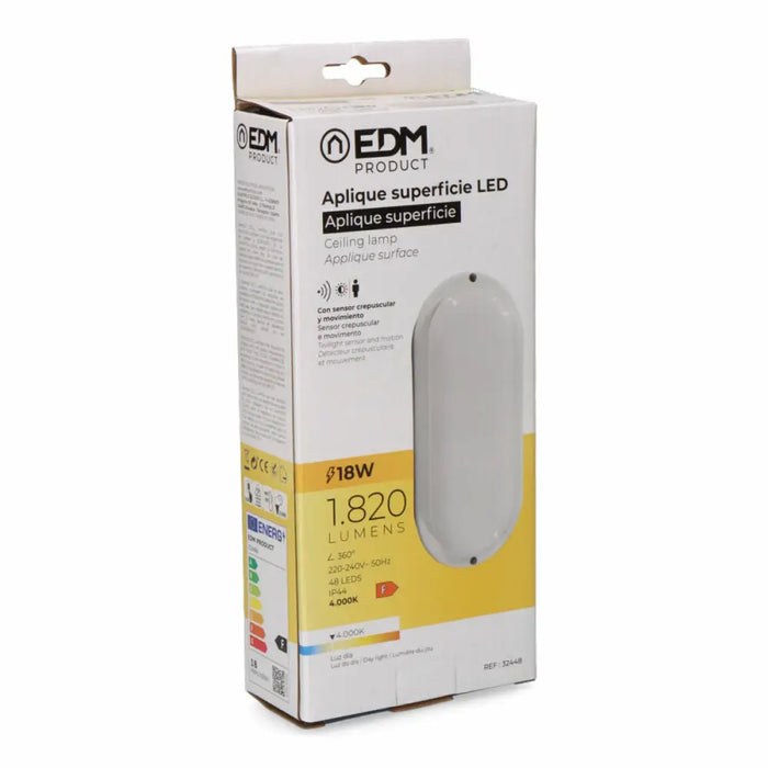Аплик за стена EDM 32448 Бял Пластмаса F 18 W 120 W 1820 Lm