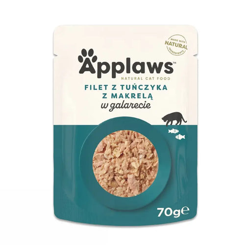 APPLAWS Филе от риба тон със скумрия в желе - мокра храна