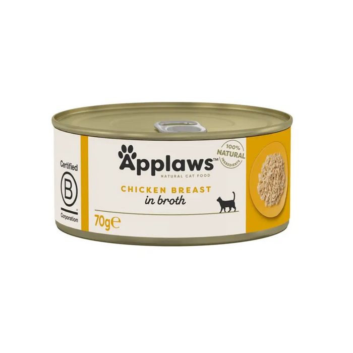 APPLAWS Пилешки гърди в бульон - мокра котешка храна - 70гр