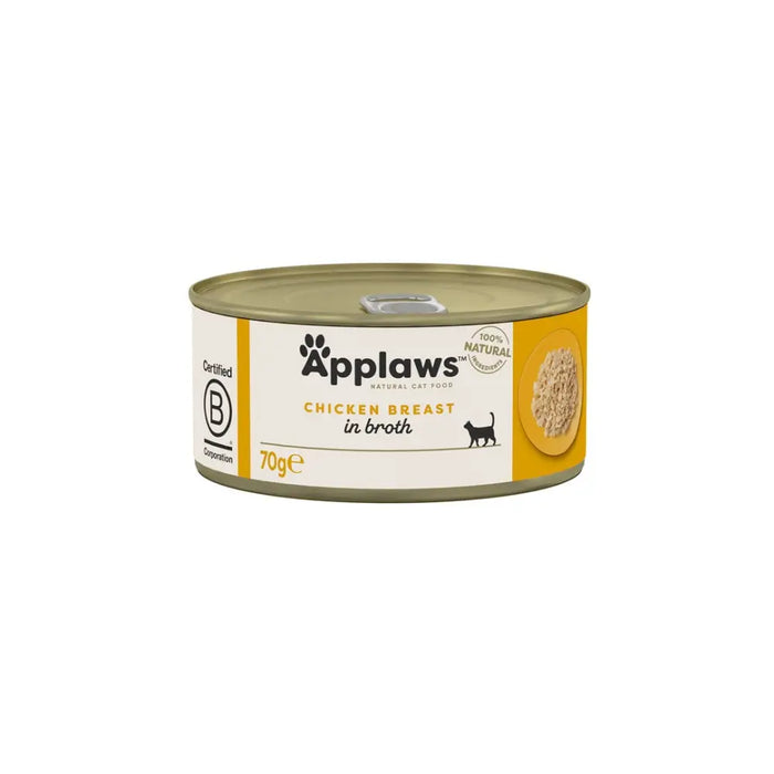 APPLAWS Пилешки гърди в бульон - мокра котешка храна