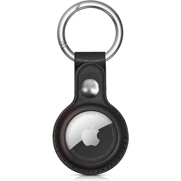 Apple AirTag PU кожен калъф - черен