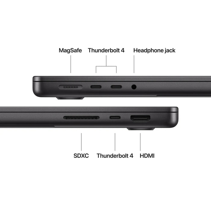Apple 14-инчов MacBook Pro: Чип Apple M5 с 10-ядрен процесор и 10-ядрен графичен процесор, 24GB, 1TB SSD - космическо черно