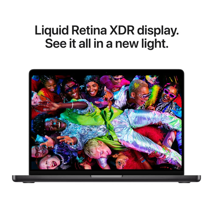 Apple 14-инчов MacBook Pro: Чип Apple M5 с 10-ядрен процесор и 10-ядрен графичен процесор, 24GB, 1TB SSD - космическо черно