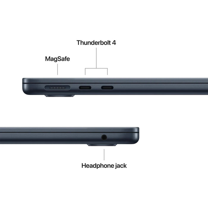 Apple MacBook Air 13.6: Чип Apple M5 с 10-ядрен процесор и 10-ядрен графичен процесор, 24GB, 1TB SSD - полунощ