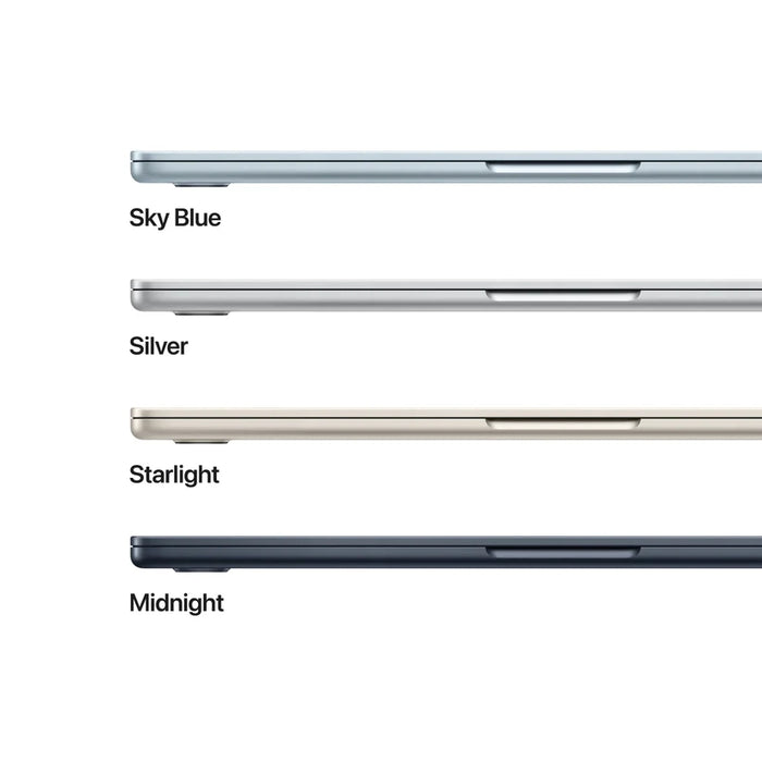Apple MacBook Air 13.6: Чип Apple M5 с 10-ядрен процесор и 10-ядрен графичен процесор, 24GB, 1TB SSD - полунощ