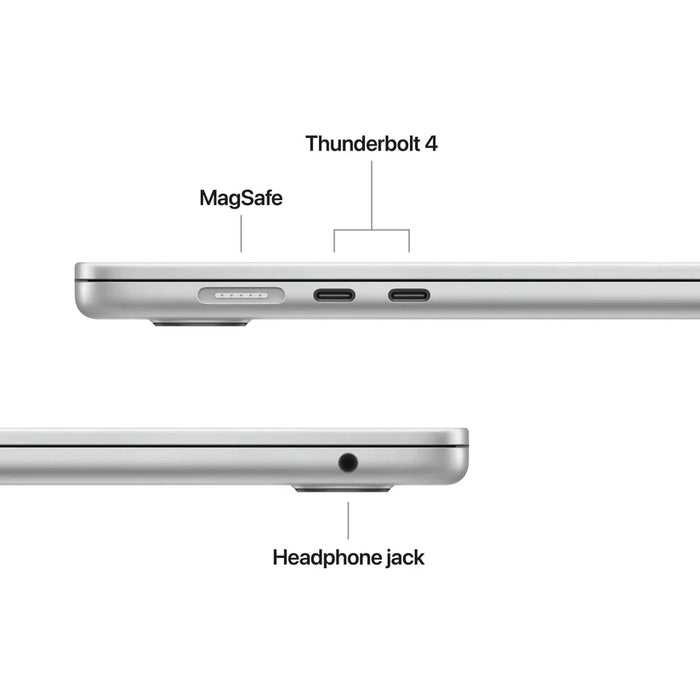 Apple MacBook Air 15.3: Чип Apple M5 с 10-ядрен процесор и 10-ядрен графичен процесор, 24GB, 1TB SSD - сребрист