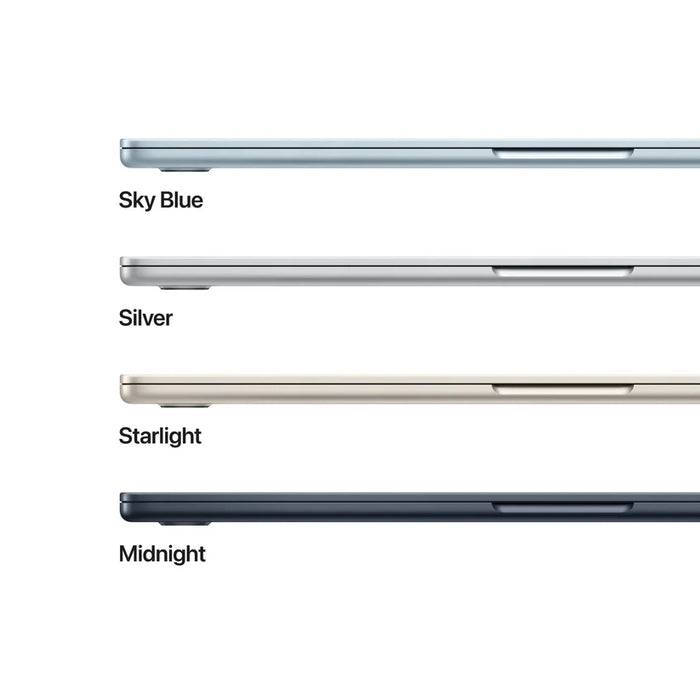 Apple MacBook Air 15.3: Чип Apple M5 с 10-ядрен процесор и 10-ядрен графичен процесор, 24GB, 1TB SSD - сребрист
