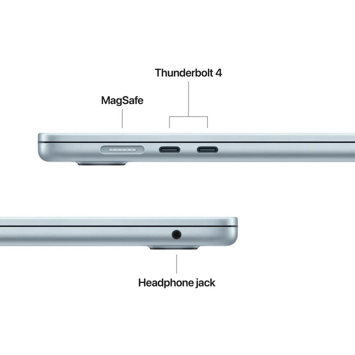 Apple MacBook Air 15.3: Чип Apple M5 с 10-ядрен процесор и 10-ядрен графичен процесор, 16GB, 1TB SSD - небесно син