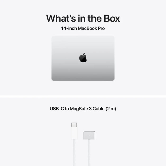 Apple 14-инчов MacBook Pro: Apple M5 Pro чип с 15-ядрен процесор и 16-ядрен графичен процесор, 24GB, 1TB SSD - сребрист