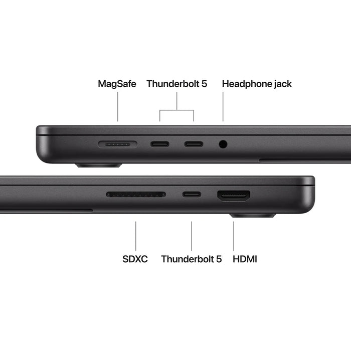 Apple 16-инчов MacBook Pro: Apple M5 Pro чип с 18-ядрен процесор и 20-ядрен графичен процесор, 48GB, 1TB SSD - космическо черно